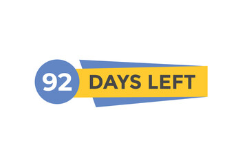 93 days to go countdown template. 93 day Countdown left days banner design. 93 Days left countdown timer