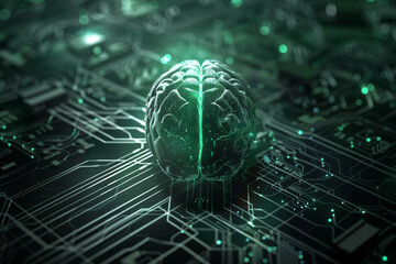 futuristic high tech brain background