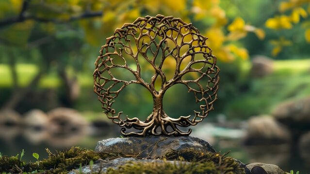 Exploring the Connection Between Ancient Celtic Astrology and Tree Symbols. Concept Celtic Astrology, Tree Symbols, Ancient Wisdom, Astral Connections
