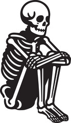 Obraz premium Sad Emotional Skeleton Vector