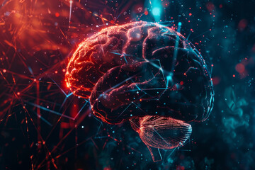 futuristic high tech brain background
