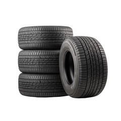 car tires isolated on a transparent background. Generative AI