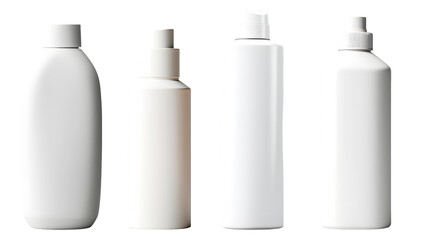 set of cosmetic bottles mockup isolated