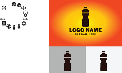 Barbell icon Fitness Gym bodybuilding sports logo icon editable vector silhouette logo