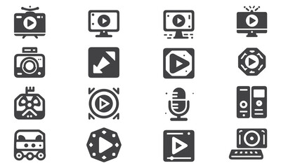 Photo and video icon set