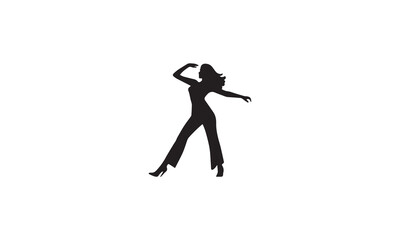  dancing logo black simple flat icon on white background