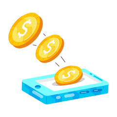 Finance Management Flat Stickers