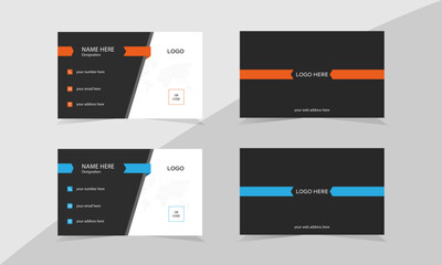 Professional modern simple horizontal business card design template with multiple colour variation