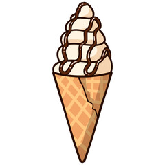 Ice cream cone icon illustration