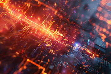 Obraz premium futuristic high tech electrical background