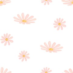 pink flower watercolor seamless pattern