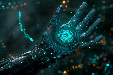 futuristic high tech hand background