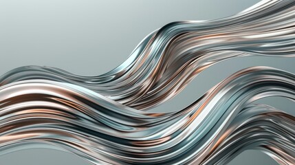 chrome 3d twisted lines wavy abstract background