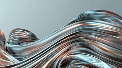 chrome 3d twisted lines wavy abstract background