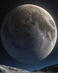 Naklejka premium Night Sky with Moon Over Mountains