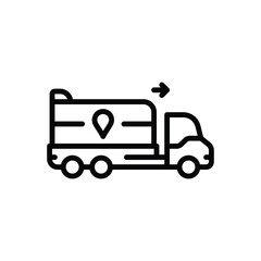 Black line icon for logistics - obrazy, fototapety, plakaty