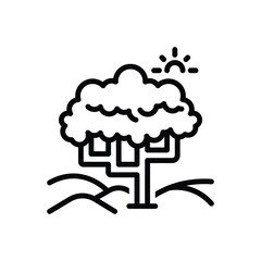 Black line icon for savannah