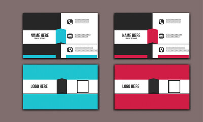 creative modern Collection of 2 horizontal Business card  print templates.