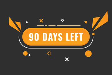 90 days to go countdown template. 90 day Countdown left days banner design. 90 Days left countdown timer