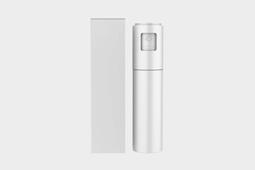 Matte Spray Bottle Mockup Isolated On White Background. 3d illustration