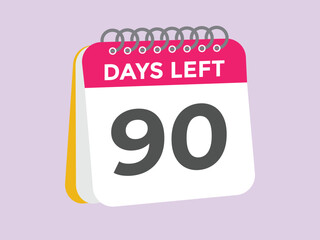 90 days to go countdown template. 90 day Countdown left days banner design. 90 Days left countdown timer