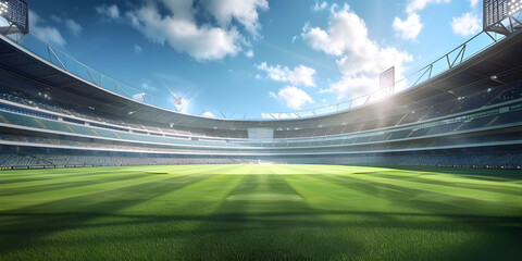 Green grass of cricket stadium