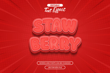 Strawberry editable vector text effect