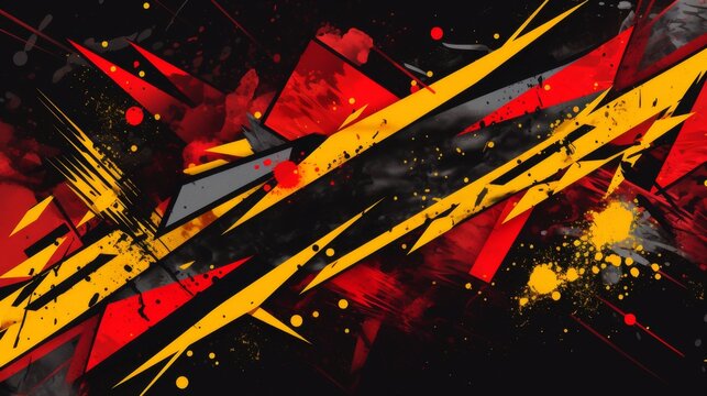 black, red and yellow abstract modern background