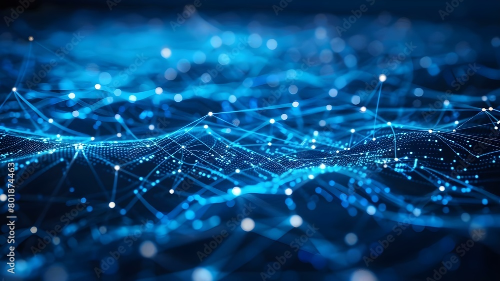 Poster blockchain developers team up to innovate and collaborate on industry projects . concept blockchain 