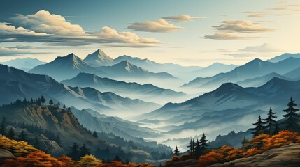 sunset in the mountains