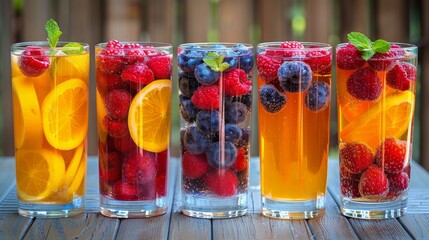 Assorted Fruit in Glasses