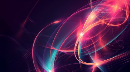 abstract blurred neon tangled web glowing lines background