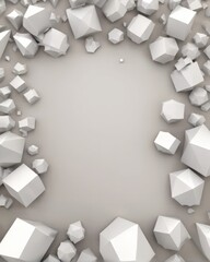 abstract background made of white cubes, 3d render, square