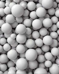 Abstract background of white balls. 3d rendering, 3d illustration.