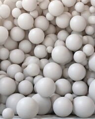 Abstract background of white balls. 3d rendering, 3d illustration.