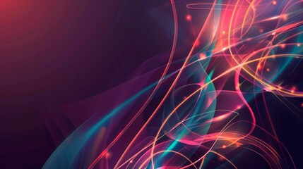abstract blurred neon tangled web glowing lines background