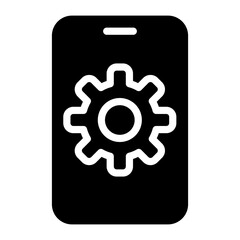 setting mobile phone glyph icon