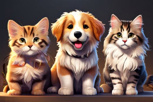 cute puppy dog catoon isolated comic style illustration design