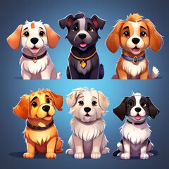 cute puppy dog catoon isolated comic style illustration design