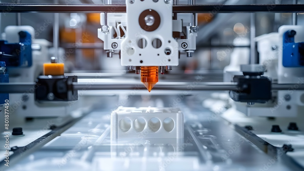 Poster 3d printing for quick prototyping and additive manufacturing with stereo capabilities. concept 3d pr