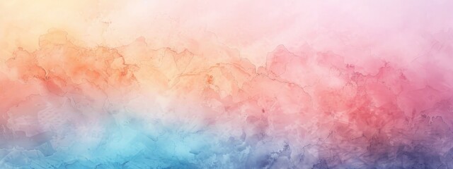 A soft pastel watercolor background with gentle gradients in shades of blue, pink