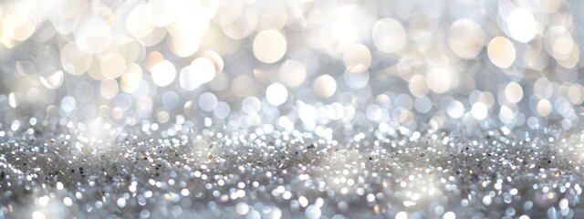 A soft white bokeh background with sparkling lights