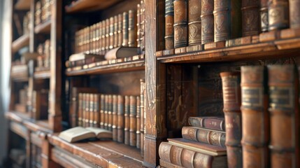 Obraz premium Old Big Library with many shelfs