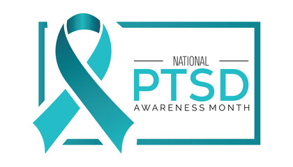 National PTSD Awareness Month observed every year in June Template for background, banner, card, poster with text inscription.