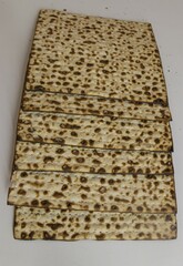 Matzoh for the Jewish Passover. It is a Jewish custom to eat matzoh on Passover, bread made from unleavened dough
