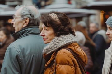 Senior couple walking in Paris, France