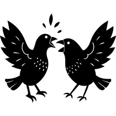 Whimsical Showdown Bird vector silhouette 