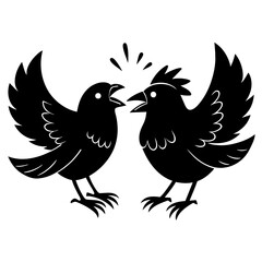 Whimsical Showdown Bird vector silhouette 