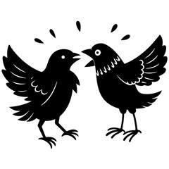 Whimsical Showdown Bird vector silhouette 