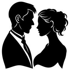 Couple vector  silhouette 